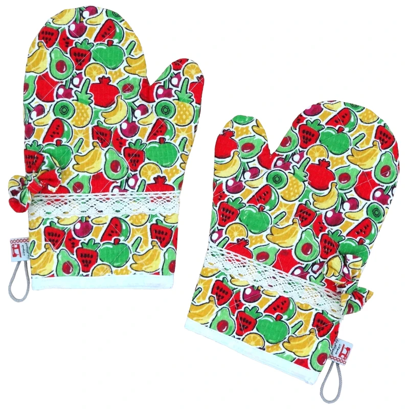 دستکش فر منسوجات خسروشاهی برتر مدل  کلاسیک طرح آووکادو کد DASK29 بسته 2 عددی