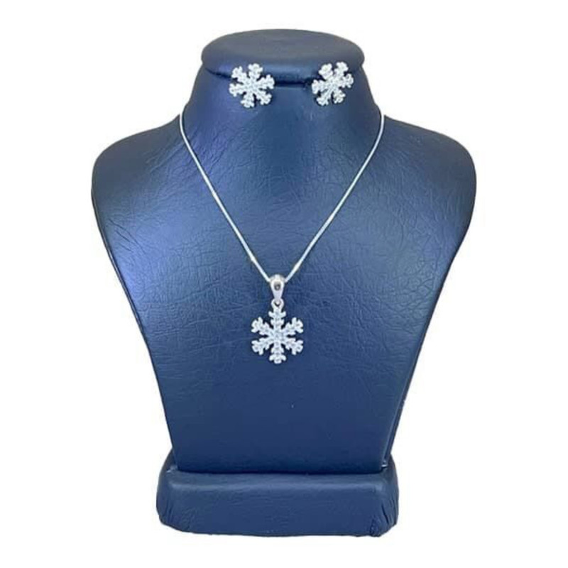 نیم ست نقره زنانه مدل دانه‌برف کد arm2309