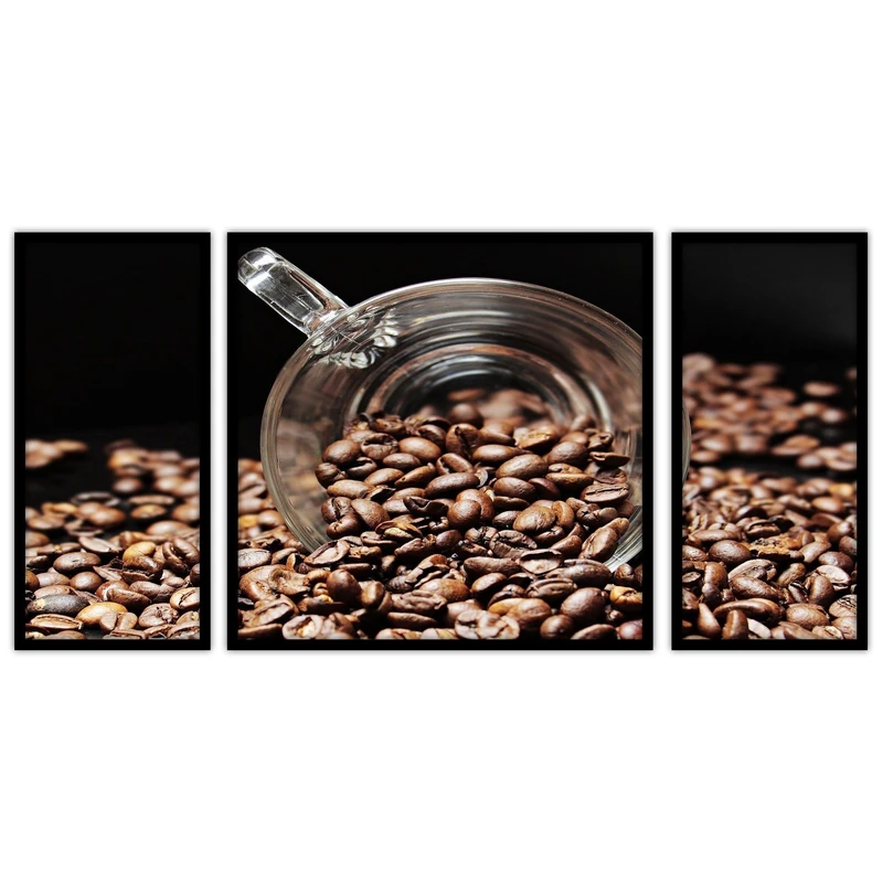 تابلو بکلیت طرح فنجان قهوه مدل B-bu3079 مجموعه 3 عددی