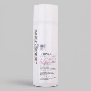 شامپو تقویت‌کننده مو ژاک آندرل پاریس مدل biotinaire حجم 200 میلی‌لیتر، مناسب موهای معمولی و خشک، افزایش رشد و ضخامت مو، افزایش استحکام ساقه، مرطوب‌کننده ساقه مو و پوست سر