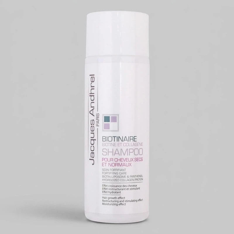 شامپو تقویت&zwnj;کننده مو ژاک آندرل پاریس مدل biotinaire حجم 200 میلی&zwnj;لیتر، مناسب موهای معمولی و خشک، افزایش رشد و ضخامت مو، افزایش استحکام ساقه، مرطوب&zwnj;کننده ساقه مو و پوست سر