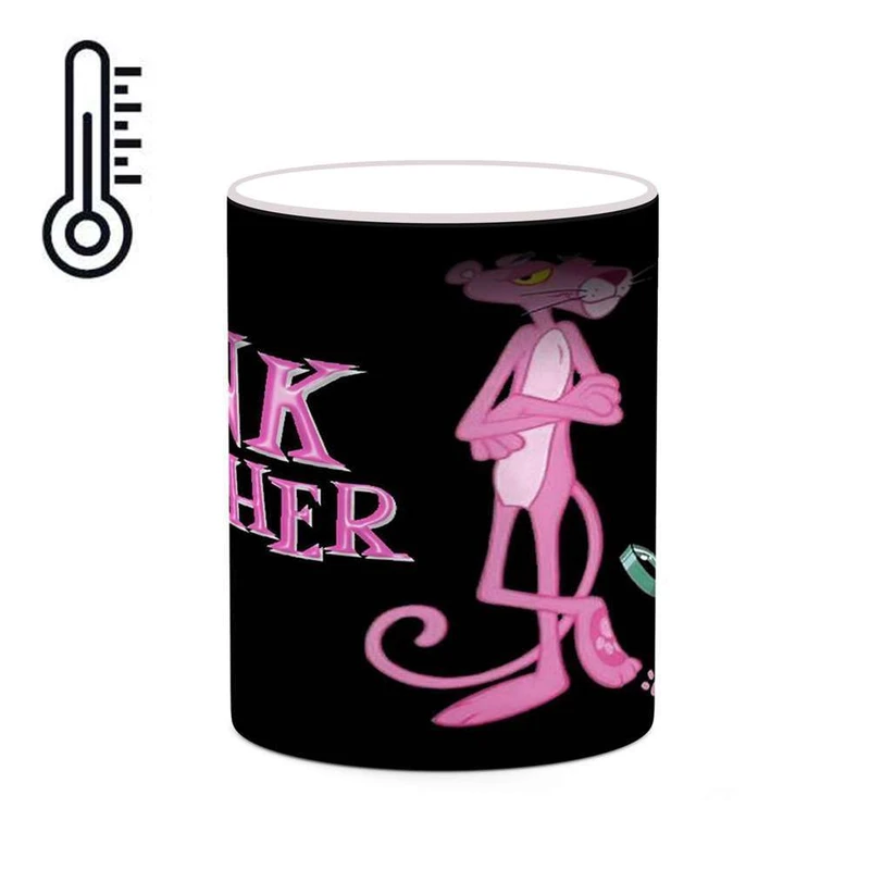 ماگ حرارتی کاکتی مدل کارتون پلنگ صورتی کد mgh23512