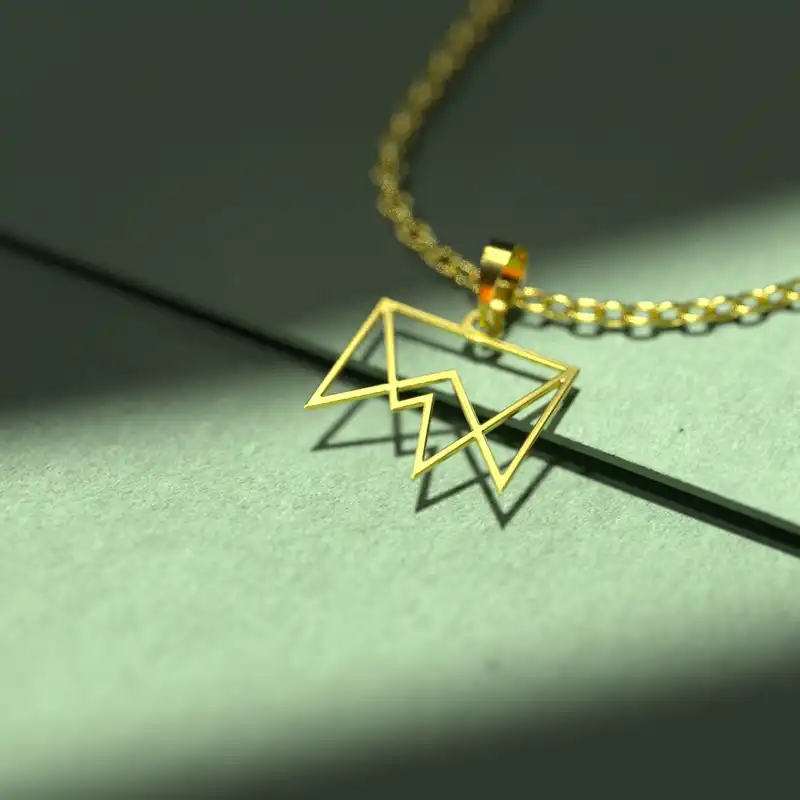 گردنبند طلا 18 عیار زنانه مدوپد مدل هندسی کد F2-1-1064