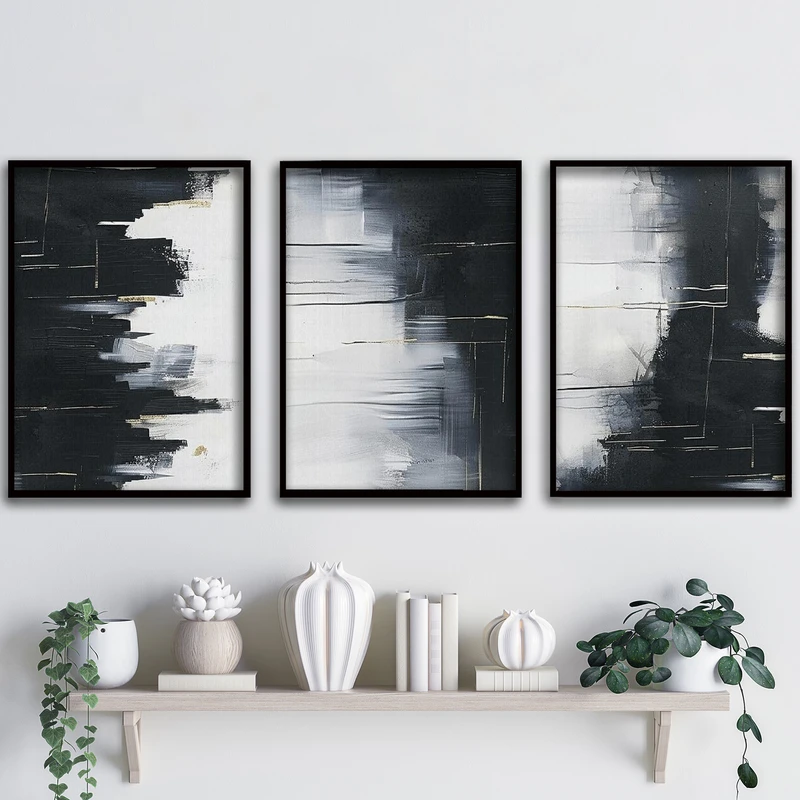 تابلو آتریسا طرح آبستره مدل ATA188 مجموعه 3 عددی 