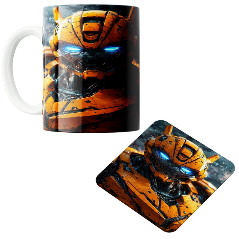 ماگ پاد آفرین مدل بامبلبی کد 01 به همراه زیر لیوانی