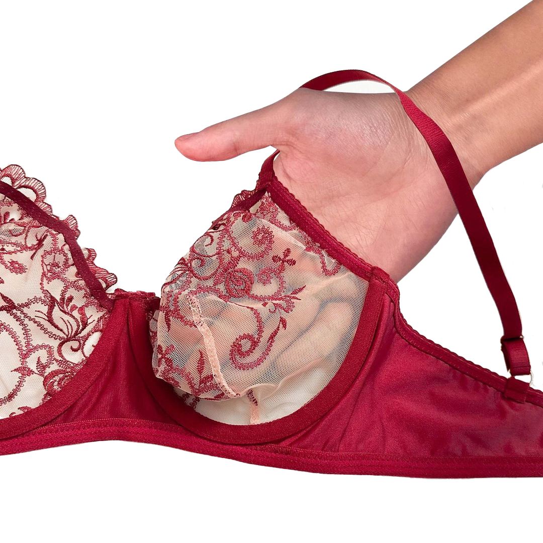 ست شورت و سوتین زنانه نوشه پوش مدل فنردار گلدوزی کد 75001 -  - 4