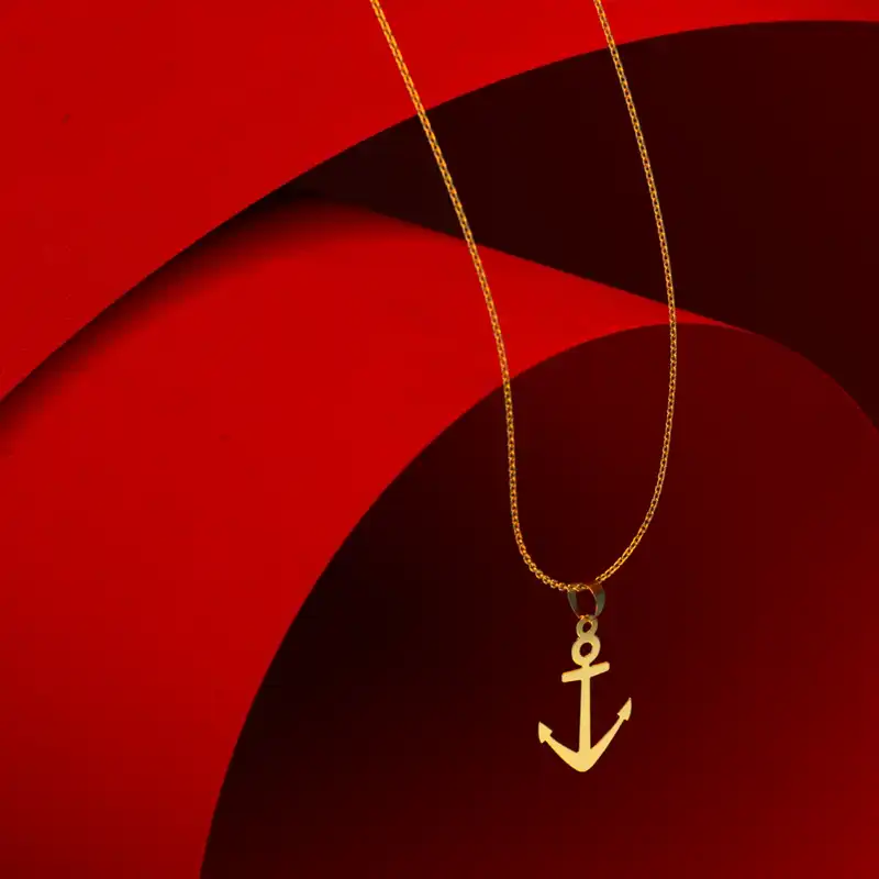 گردنبند طلا 18 عیار زنانه مدوپد مدل لنگر کد D3-1-1085