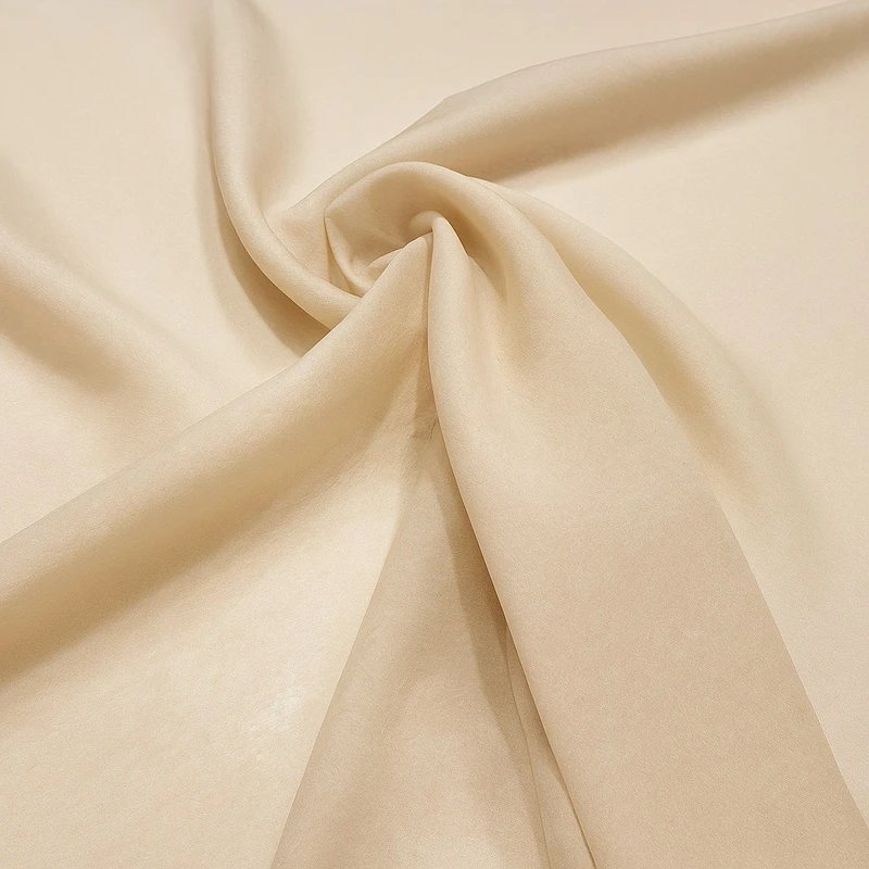 پارچه لباس عرض 1.5 متر مدل حریر ملانژ رنگ بژ