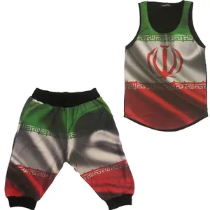 ست تاپ و شلوارک مردانه مدل پرچم ایران