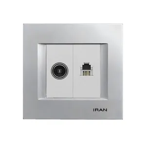 پریز دوقلو آنتن و تلفن ایران الکتریک مدل دیاموند