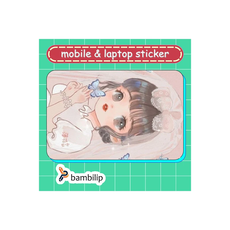 استیکر بامبیلیپ مدل کارت عابر طرح عروس و پروانه ها کد 5932369