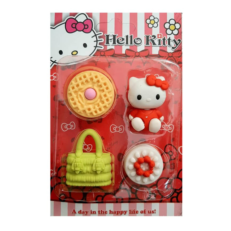 پاک کن مدل فانتزی hello kitty مجموعه 4 عددی