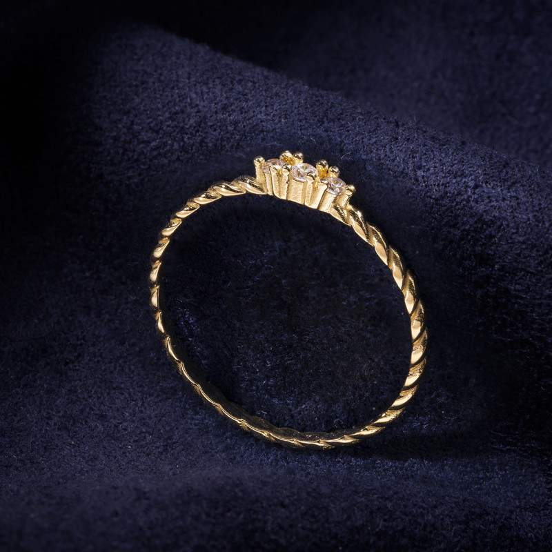 انگشتر طلا 18 عیار زنانه جواهری سون مدل 3355