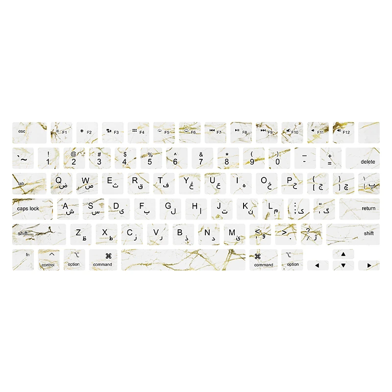 برچسب کیبورد فارسی طرح marble141 مناسب برای مک بوک ایر 13 اینچ 2022