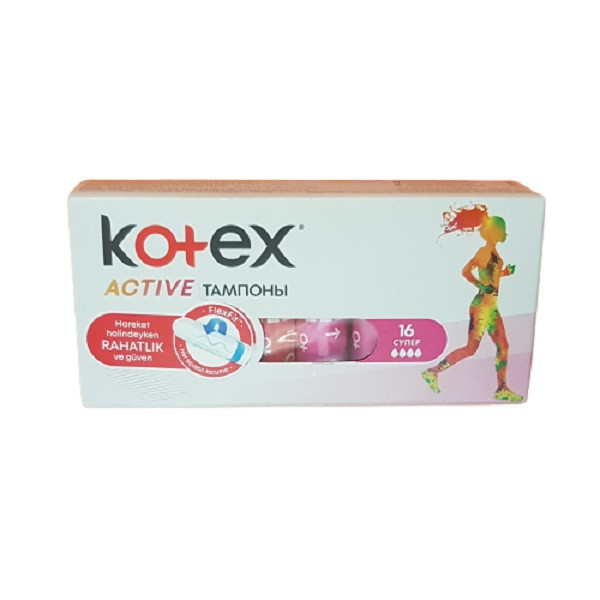 تامپون کوتکس مدل Active Super بسته 16 عددی