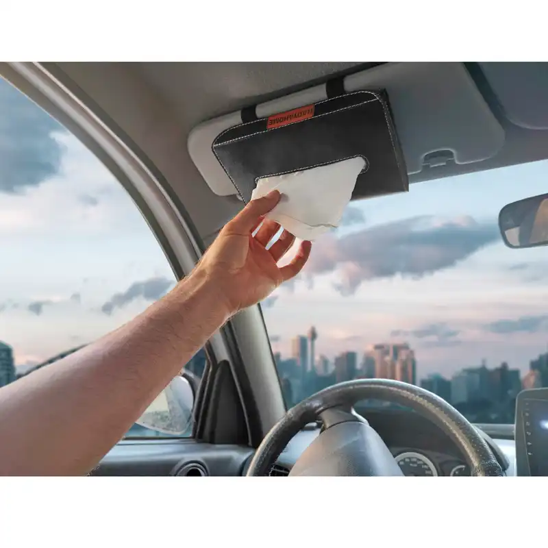 جای دستمال کاغذی خودرو نادیاهوم مدل چرمی