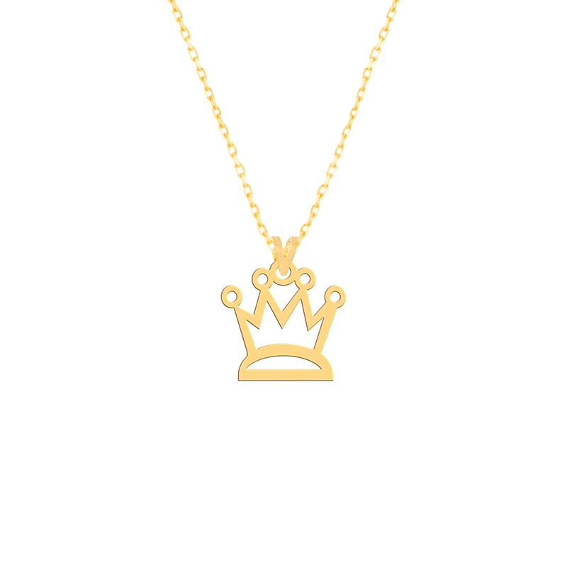 گردنبند طلا 18 عیار زنانه فرشته  طرح  تاج مدل  WNLZ-000637