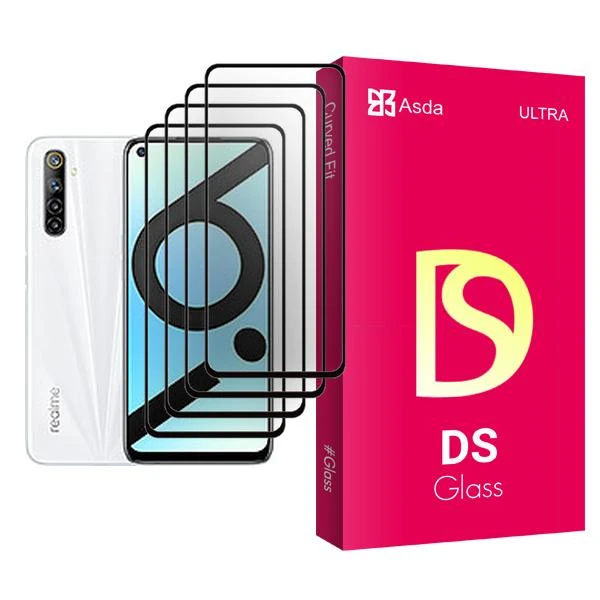 محافظ صفحه نمایش آسدا مدل DS Glass MIX004 مناسب برای گوشی موبایل ریلمی 6i (India) بسته چهار عددی
