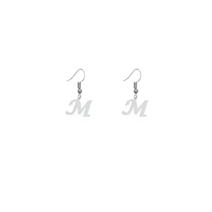 گوشواره نقره زنانه هایکا طرح حرف M مدل n.ha309