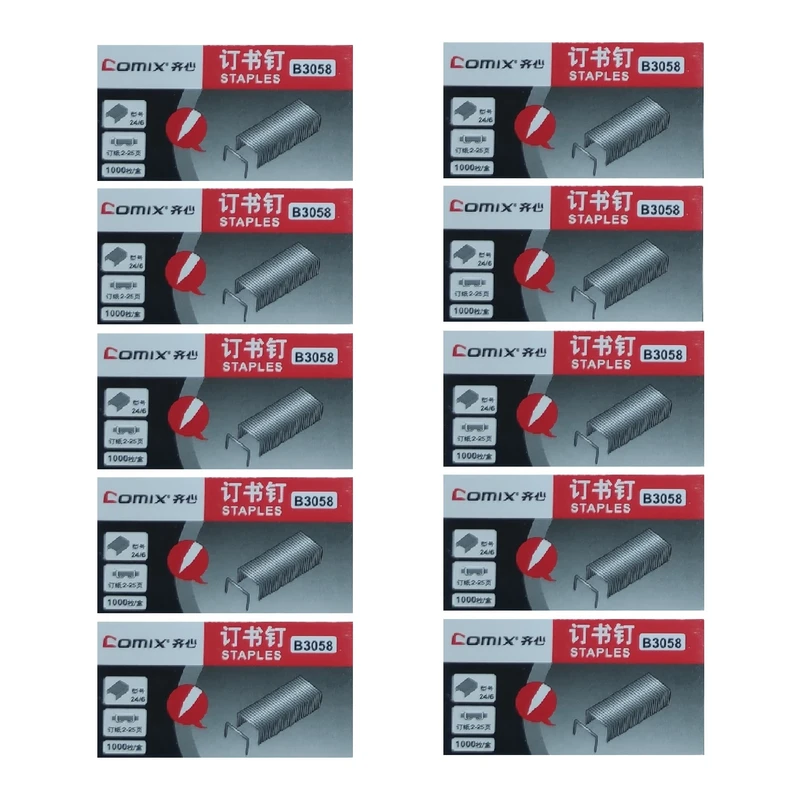 سوزن منگنه کامیکس مدل B3058 سایز (24/6) 10بسته 1000 عددی