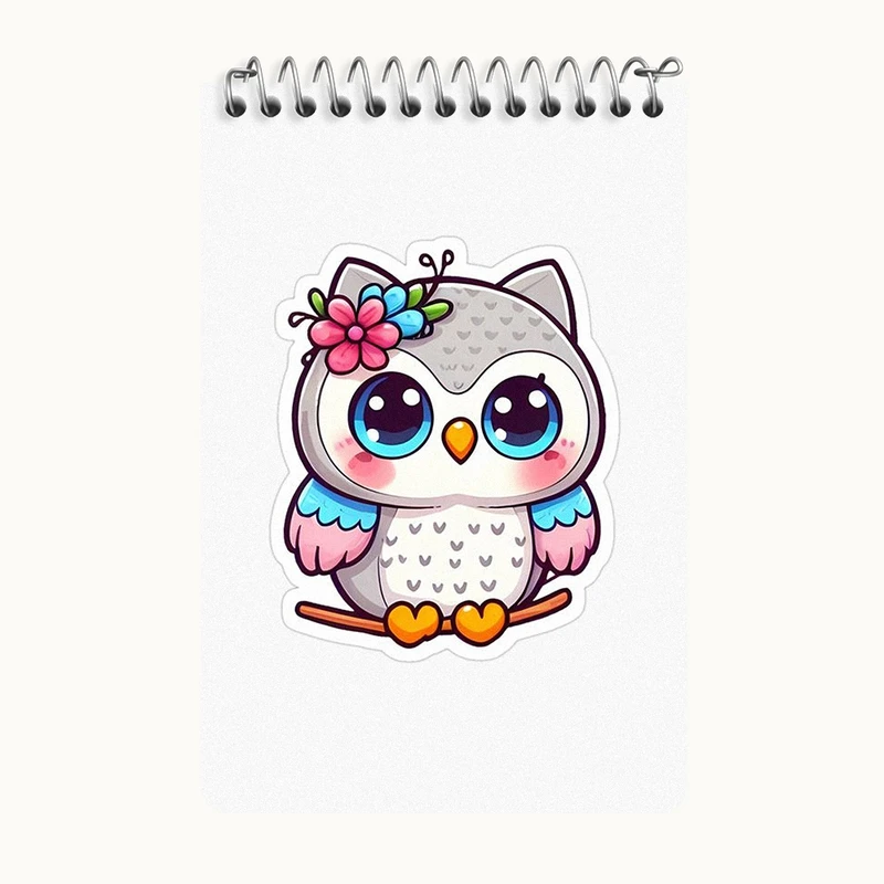 دفتر یادداشت 50 برگ خندالو طرح جغد کیوت کد F2975