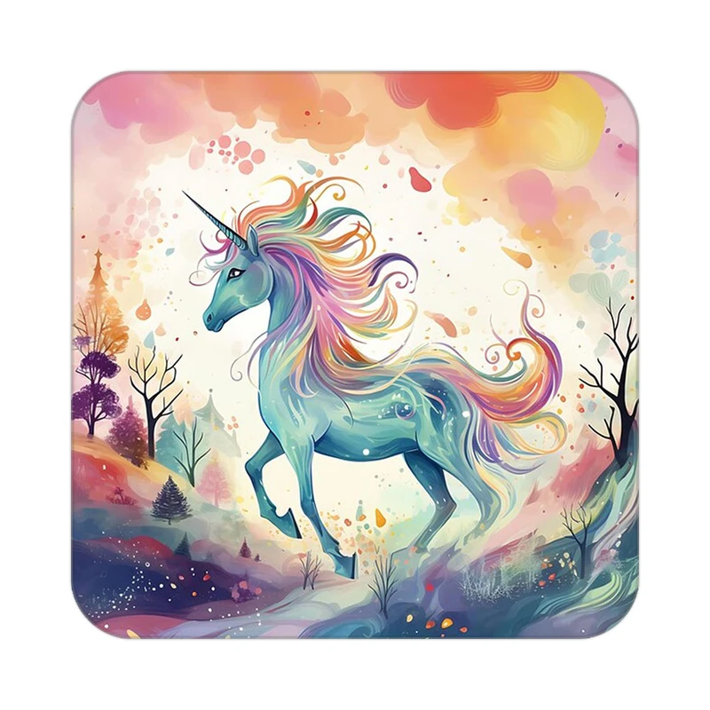 زیر لیوانی کاکتی طرح اسب تک شاخ و یونیکورن مدل mp33480