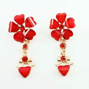 گوشواره زنانه مدل گل و قلب