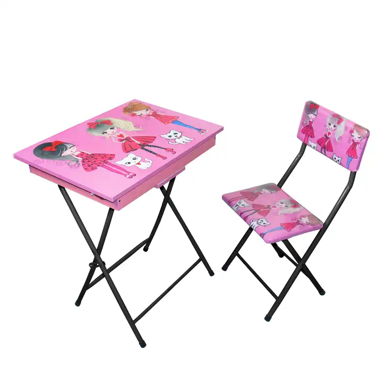 ست میز تحریر و صندلی میزیمو مدل دختر چکمه پوش کد 14