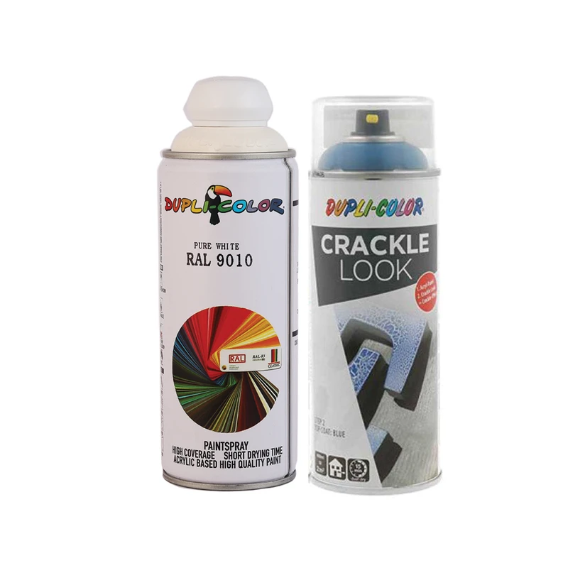 اسپری افکت ترک خوردگی آبی  و سفید براق دوپلی کالر مدل d2 حجم 400 میلی لیتر مجموعه 2 عددی