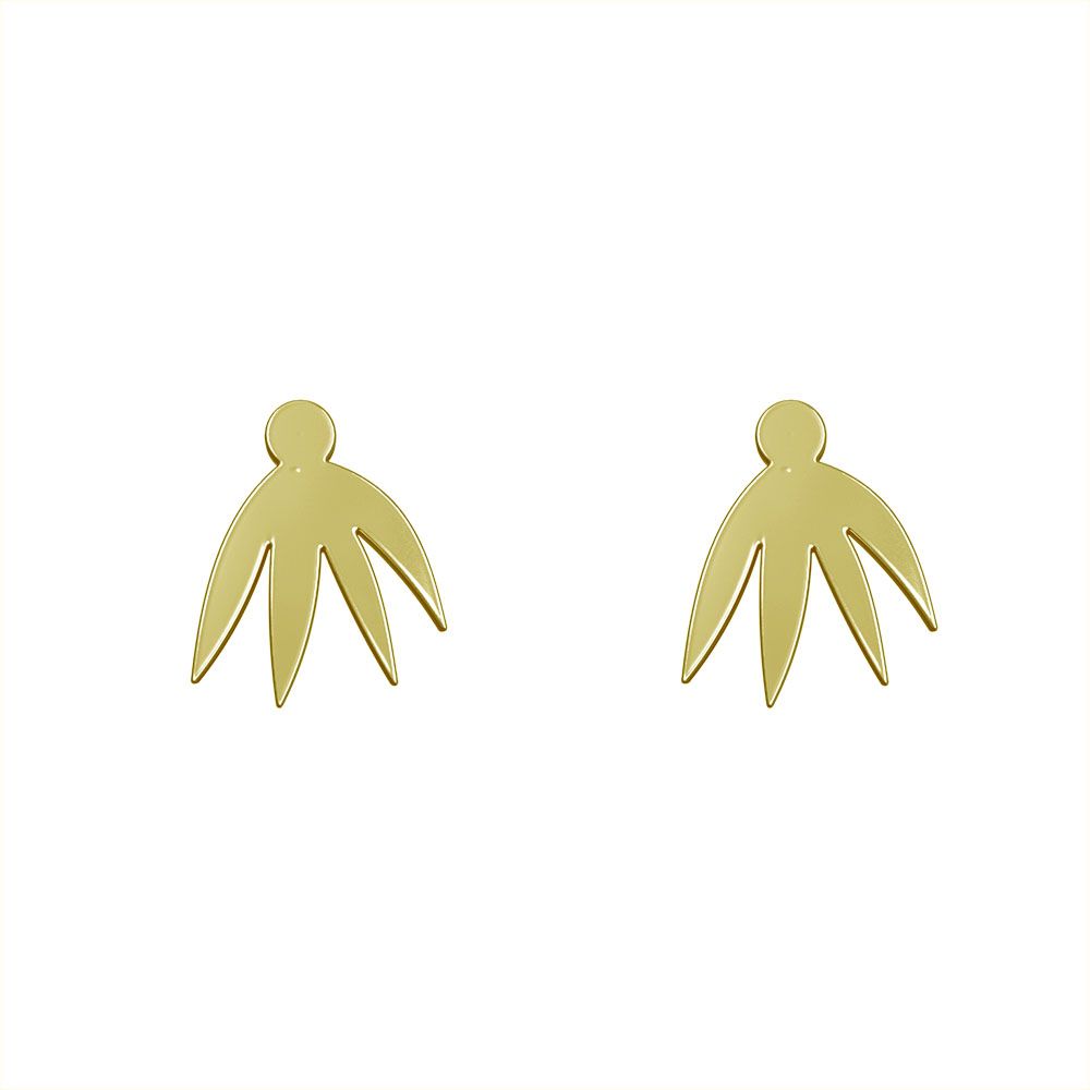 گوشواره طلا 18 عیار زنانه مدوپد مدل برگ کد GA1-12602 -  - 2