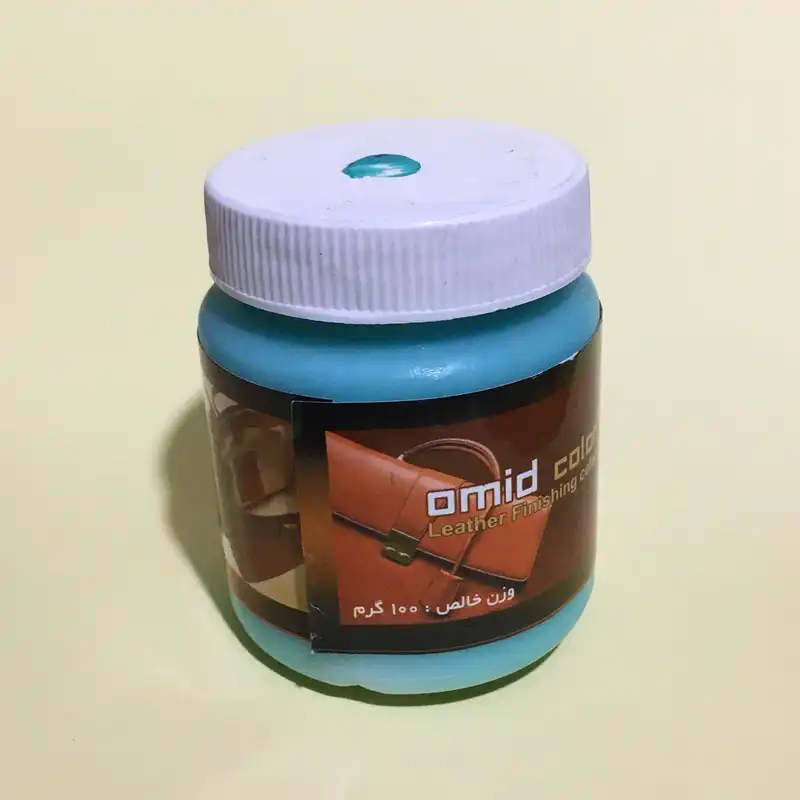 محلول رنگ سبز روشن لبه چرم امید مدل O-LGreen100 حجم 100 میلی لیتر