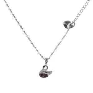 گردنبند نقره زنانه سواروسکی مدل قو ظریف کد 355699