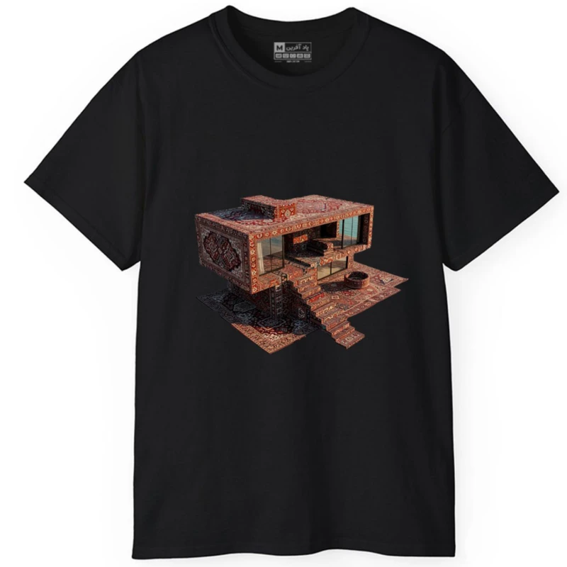 تی‌شرت آستین کوتاه مردانه پاد آفرین مدل ویلا فرش ایرانی کد 1612