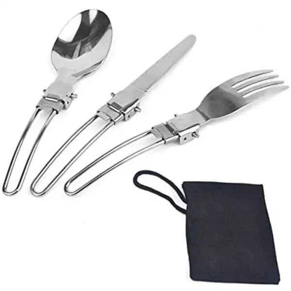 قاشق و چنگال سفری مدل PSKOOK مجموعه 3 عددی