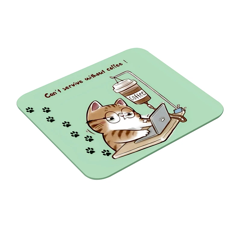 ماوس پد طرح گربه کیوت مدل قهوه لازم کد 0002