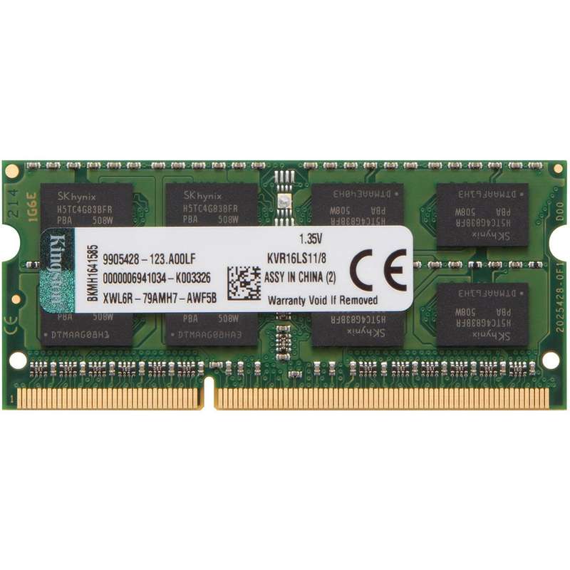 رم لپ تاپ DDR3L تک کاناله 1600 مگاهرتز CL11 کینگستون مدل ValueRAM ظرفیت 8 گیگابایت رم لپ تاپ DDR3L تک کاناله 1600 مگاهرتز CL11 کینگستون مدل ValueRAM ظرفیت 8 گیگابایت