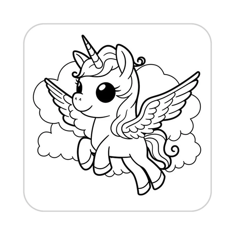 زیر لیوانی کاکتی طرح اسب تک شاخ و یونیکورن مدل mp29526