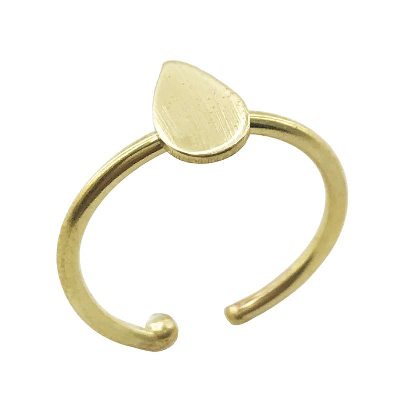 انگشتر زنانه گالری عزیزی طرح اشک مدل 15761