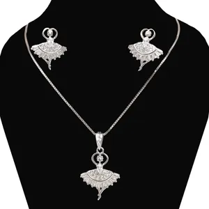 نیم ست نقره زنانه مدل بالرین کد ja1370