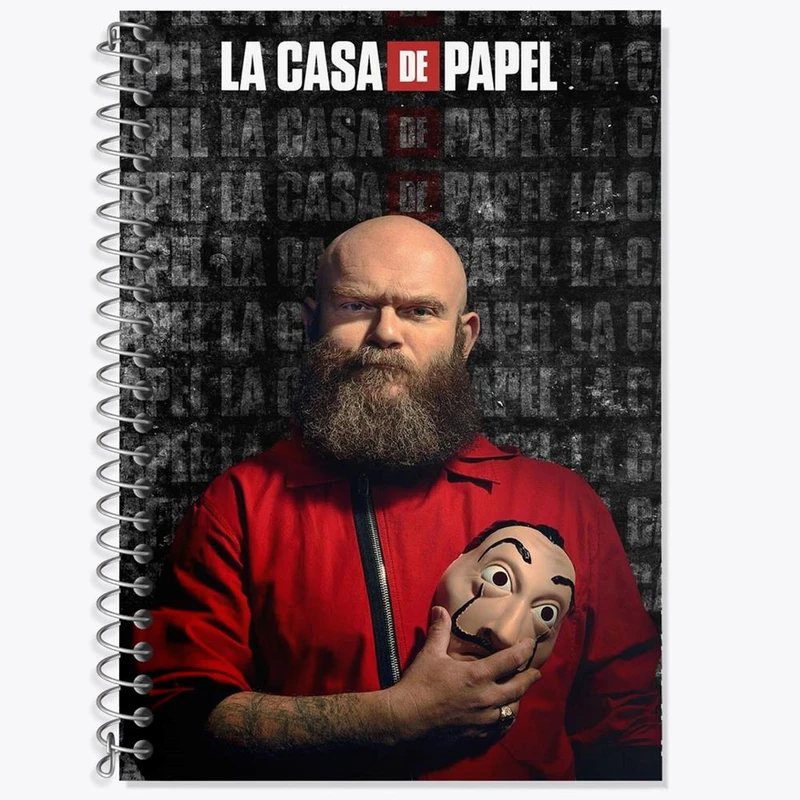 دفتر زبان 50 برگ خندالو مدل دو خط طرح هلسینکی سریال Money Heist کد 3224