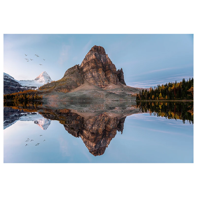 فرش پارچه‌ای مدل فرشینه طرح کوه و دریاچه کد AR3059765