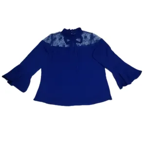 بلوز آستین سه ربع زنانه مدل بالا توردار 