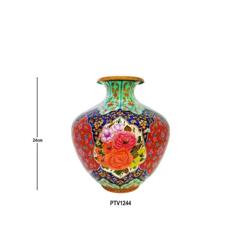 گلدان مسی آقاجانی مدل مس و تشعیر کد PTV1244