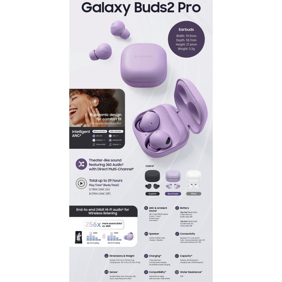 هدفون بلوتوثی سامسونگ مدل Galaxy Buds2 Pro -  - 18
