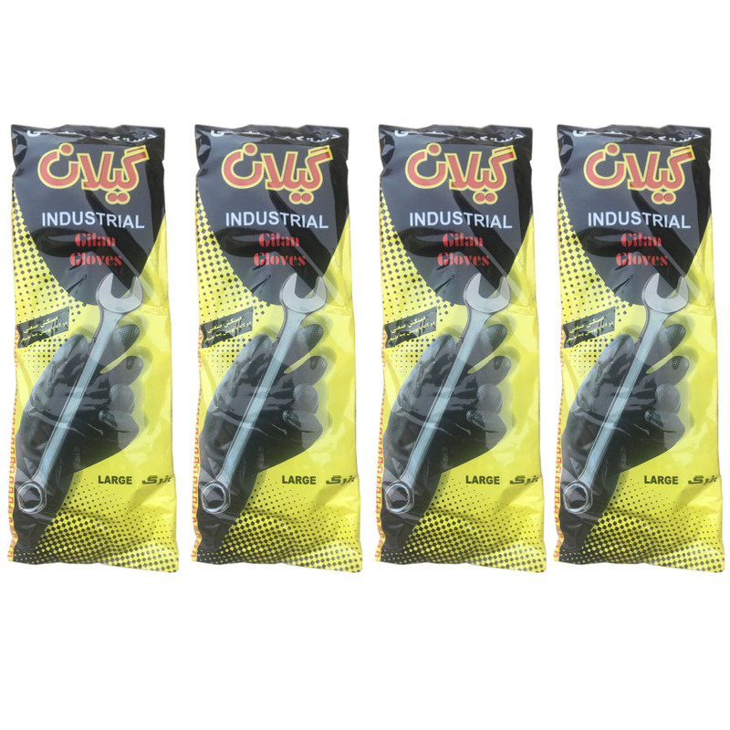 دستکش صنعتی دستکش گیلان مدل Large بسته 4 عددی