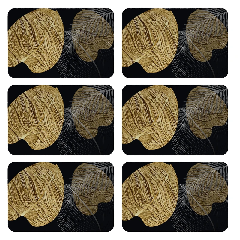 زیربشقابی طرح برگ کد 8981  بسته 6 عددی 