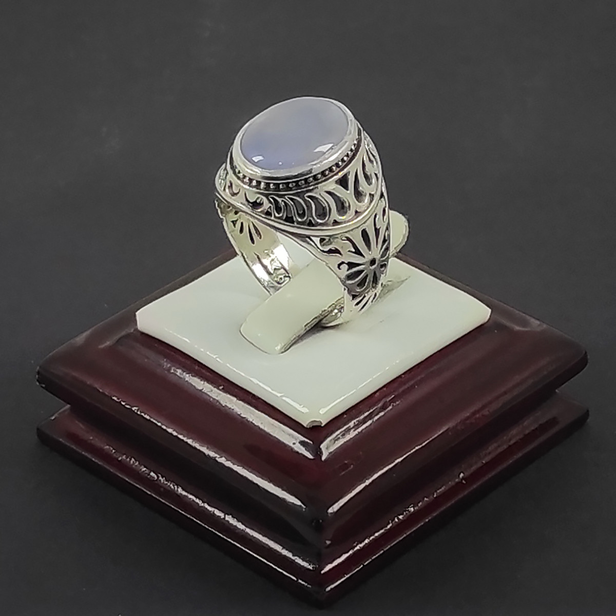 انگشتر نقره مردانه سلین کالا مدل عقیق کبود کد 77