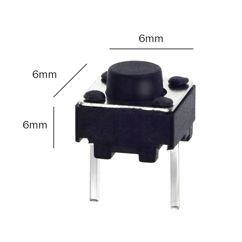 میکرو سوئیچ مدل Vertical-6×6×6-2P بسته 5 عددی