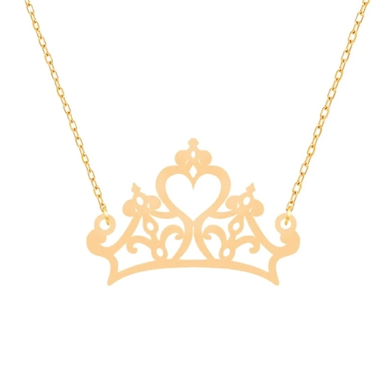 گردنبند طلا 18 عیار زنانه رضا گلد مدل تاج