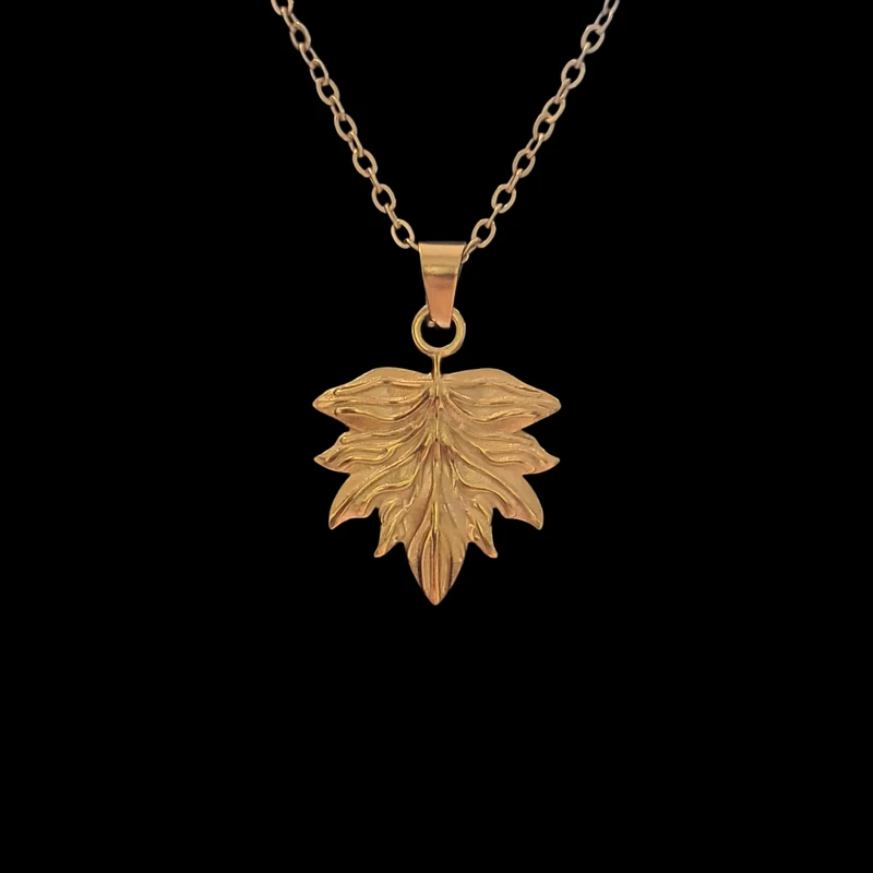 گردنبند زنانه مدل برگ چنار پاییزی طرح خزان Artcty10